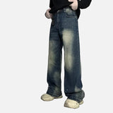 Ink Splashed Distressed Washed Jeans