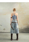 Vintage Ripped Loose Fit Wide Jeans