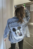 Mickey Embroidered Cartoon Denim Jacket