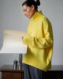 Flattering Oversized High Collar Knitted Sweater