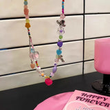 Colorful Rainbow Beaded Choker Necklace