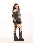 Butterfly Print Oversized Short Sleeve T-Shirt