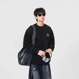 Cozy Embroidered Logo Crew Neck Sweatshirt
