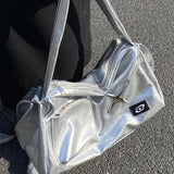 Model wearing the silver Star Design Shoulder Bag