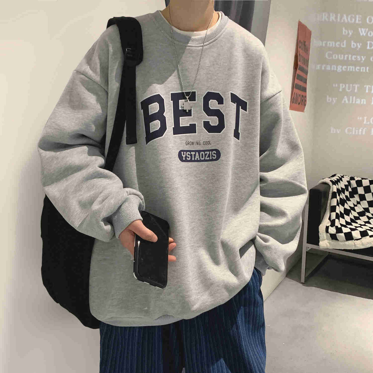 "Best" Print Oversized Sweatshirt