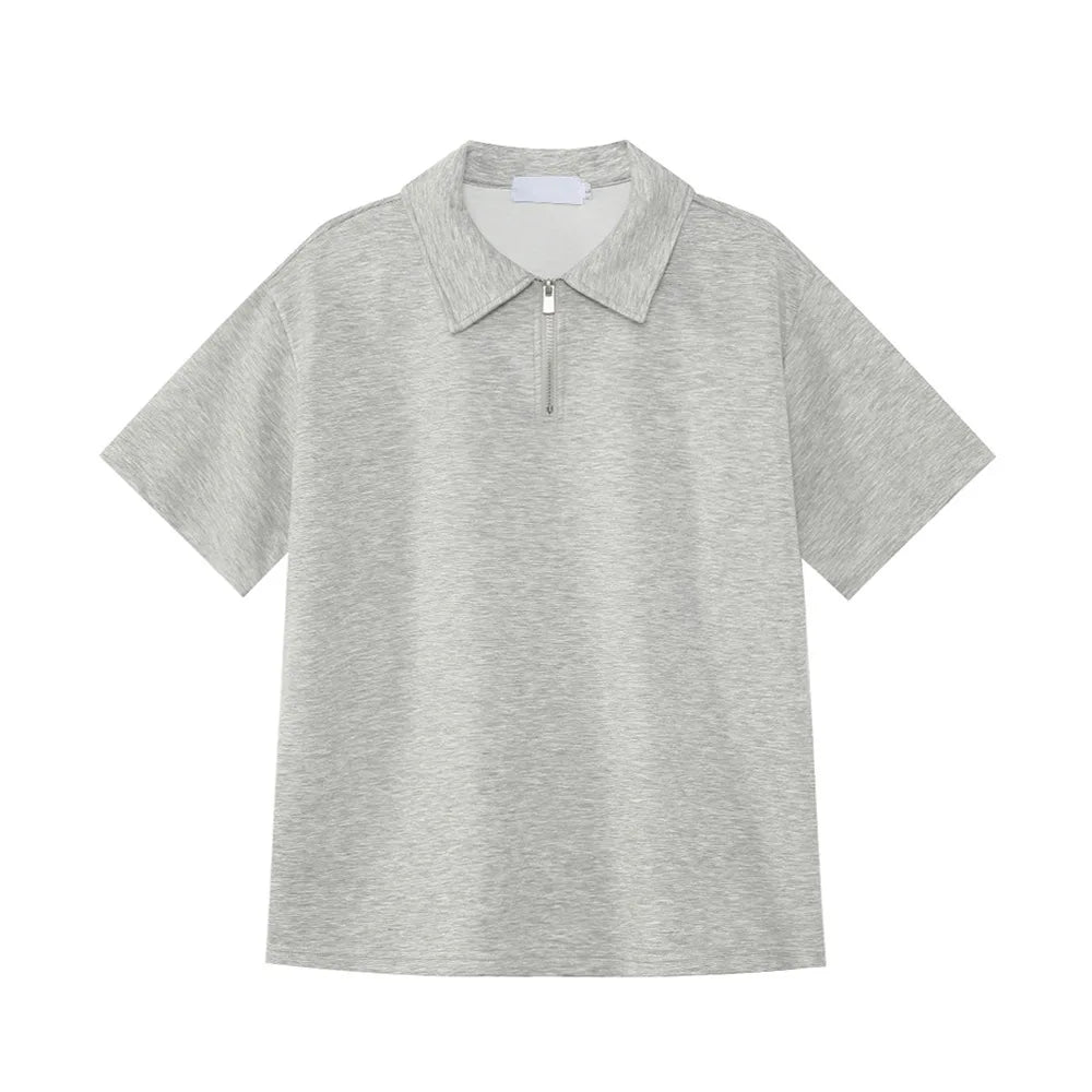 Versatile Minimalist Half Zip T-Shirt