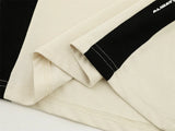 Contrast Paneled Crew-Neck Collar Short Sleeve T-Shirt