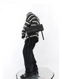 Versatile American Stripe Round Neck Sweater