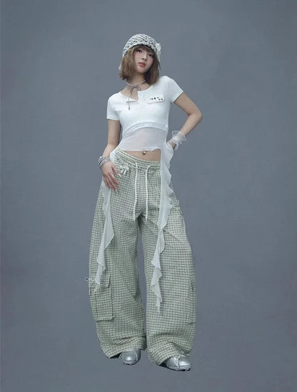 Apricot Pearl Check Dance Pants
