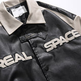 Oversized Leather Varsity Jacket