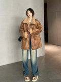 Trendy American Suede Leather Jacket Coat