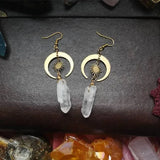 Brass Crescent Boho Witchy Earrings