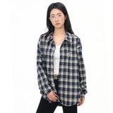 Women Luxury Japanese Style Plaid Blouse Shirt