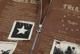 Y2K Retro Patches Letter Print Hoodie