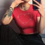 Y2K Rhinestone Embelished T-shirt