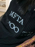 Vintage Letter Jacquard Knitted Sweatshirt