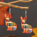 Colorful Easter Bookshelf Love Earrings