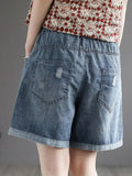 Flower Vintage Embroidery Denim Shorts