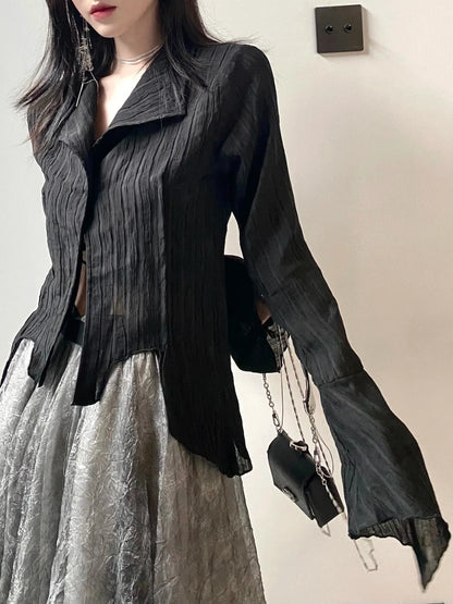 Gothic Whisper Asymmetrical Shirt