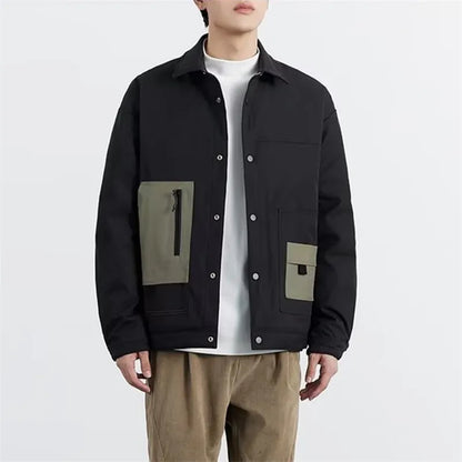 Work Black Color block Jacket