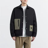Work Black Color block Jacket