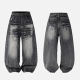 Vintage Lightning Pattern Baggy Loose Jeans