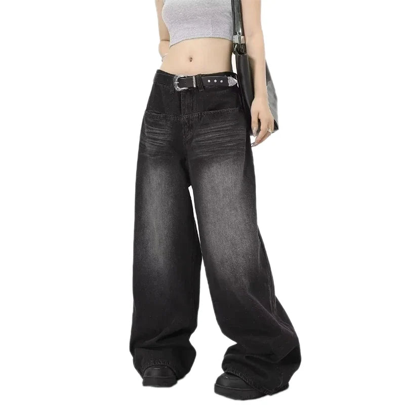 Vintage Wide Leg Black Jeans