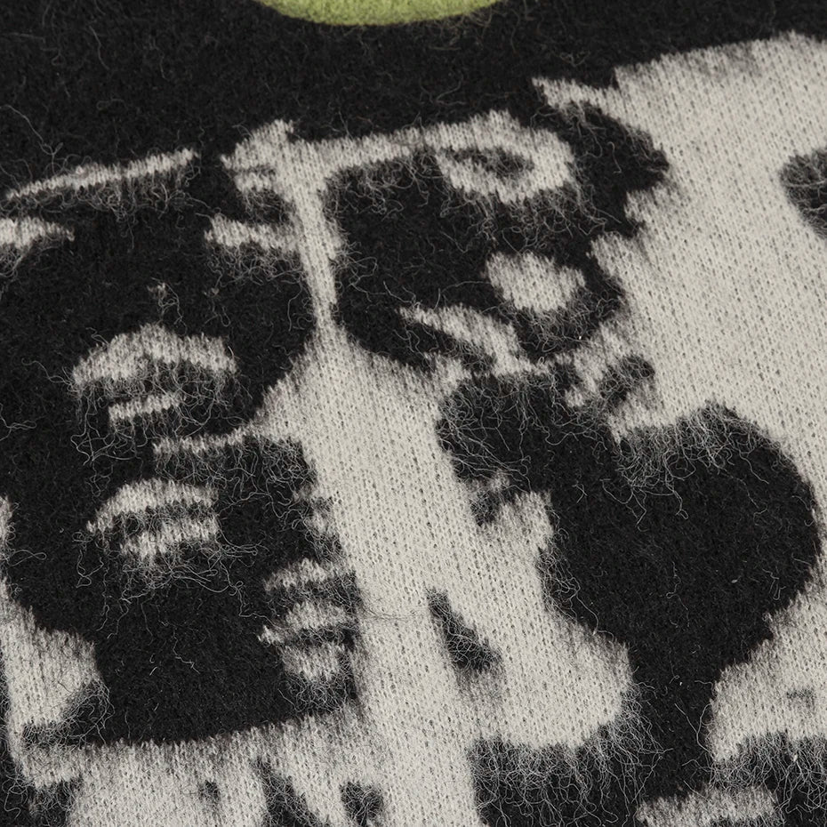 Y2K Abstract Faces Sweater