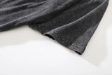 Streetwear Punk Bear Graphic Print Washed Oversized T-Shirt