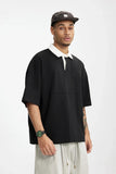 Placket Polo Solid Color T-Shirt