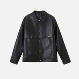 American Retro PU Leather Long-Sleeved Jacket