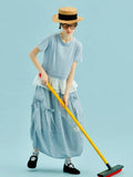 Light Blue Ruffle Hem Boho T-Shirt