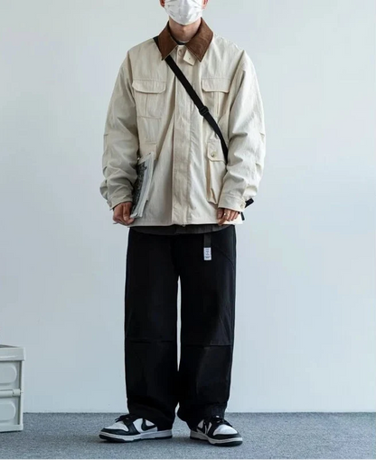 Trendy Tooling Multiple Pockets Windbreaker Jacket