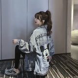 Mickey Embroidered Cartoon Denim Jacket
