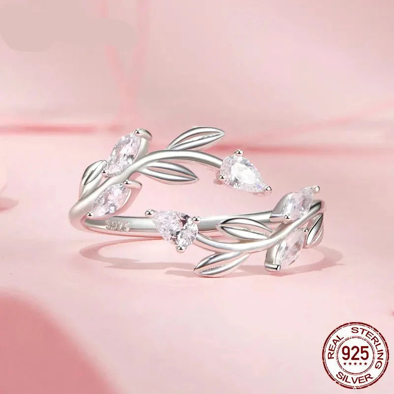 Simple Leaf Adjustable Lucky Statement Ring
