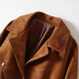Luxurious Real Leather Suede Oversized Jacket
