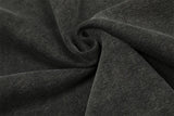 Men Distressed Rock Print Furr Hooded Sweatshirt
