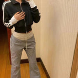 Y2K Vintage Zip Up Crop Sweatshirt