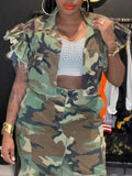 Breasted Camouflage Print Shirt