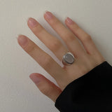 Elegant Oval Stone Cuff Finger Ring