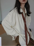 Chic Korean Style Oversized Button-Up Shirt