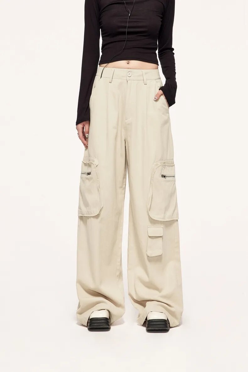 Multi Pockets Wide Leg Cargo Pants