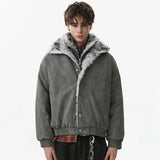 Streetwear Winter Vintage Fur Thicken Parkas Jacket