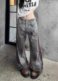 Streetwear Grunge Denim Wide Leg Jeans