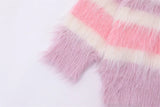 Streetwear Striped Knit Butterfly Pin Sweater