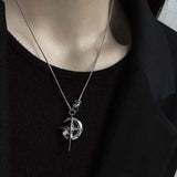 Y2K Crystal Star Pendants Necklace