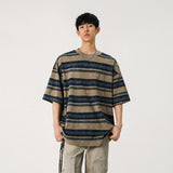 Breathable Striped Short Sleeve T-Shirt