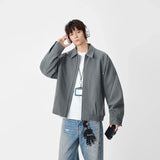 Durable Lapel Loose Fit Zip Up Jacket
