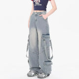 Vintage Cool Distressed Loose Fit Cargo Jeans