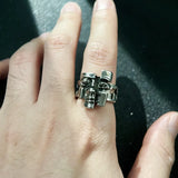 Abstract Falling Apart Face Silver Ring